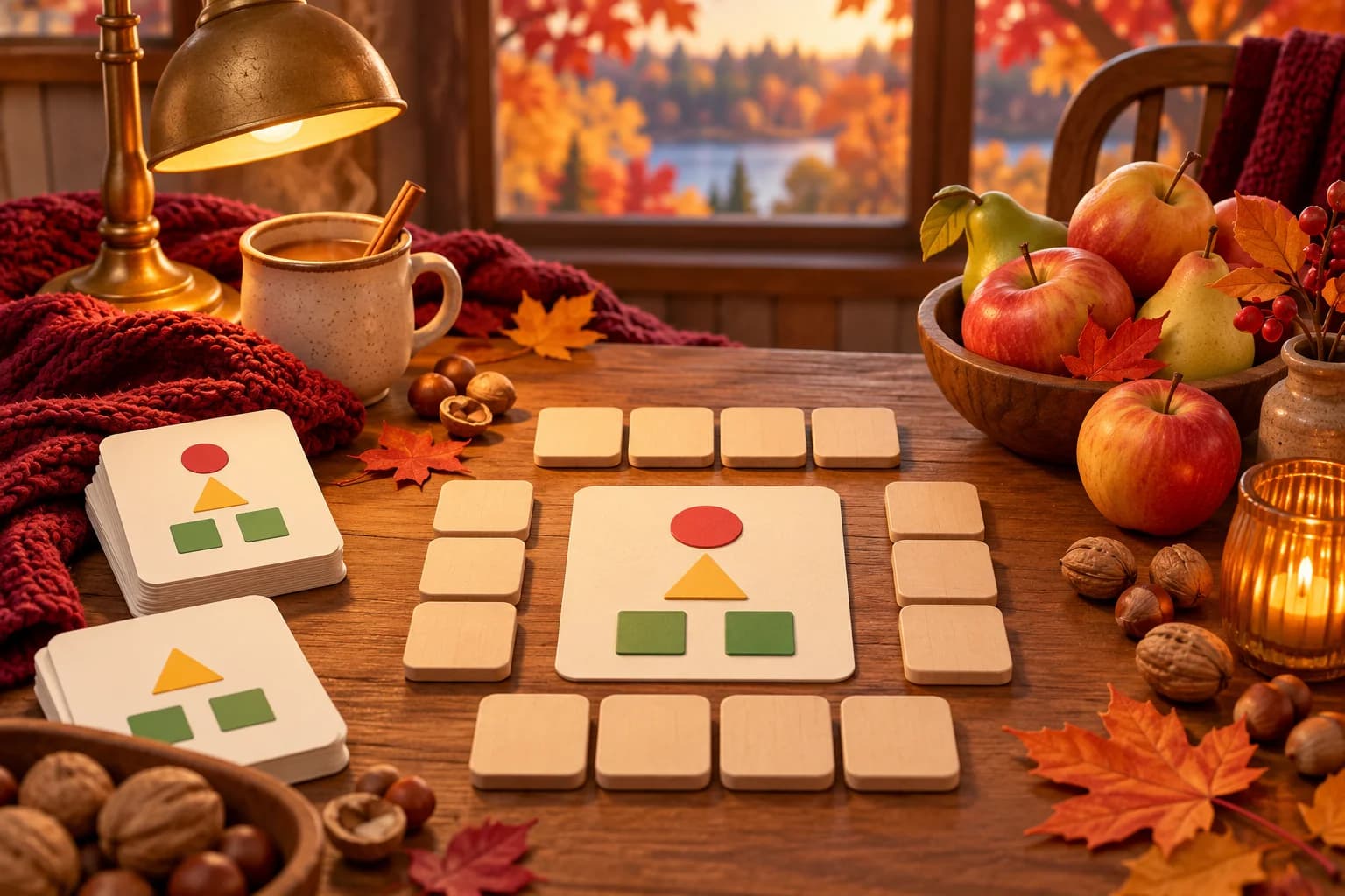 Cozy Harvest Puzzle Table cover